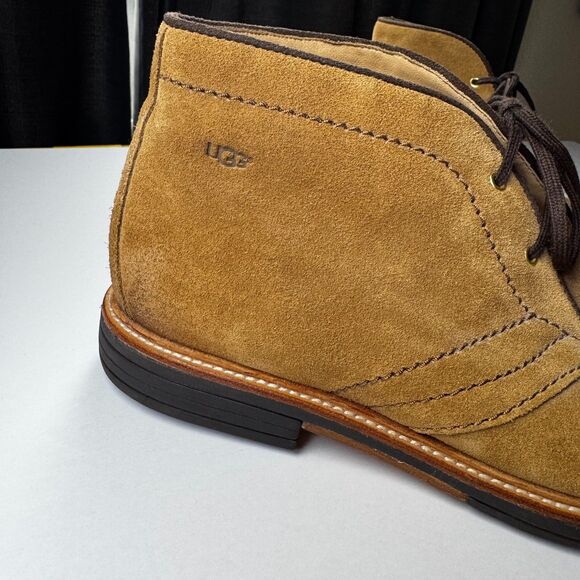 UGG Mens Chukka Boots 10.5 Brown Suede Leather Treadlite Comfort Leather Lined - Picture 3 of 15